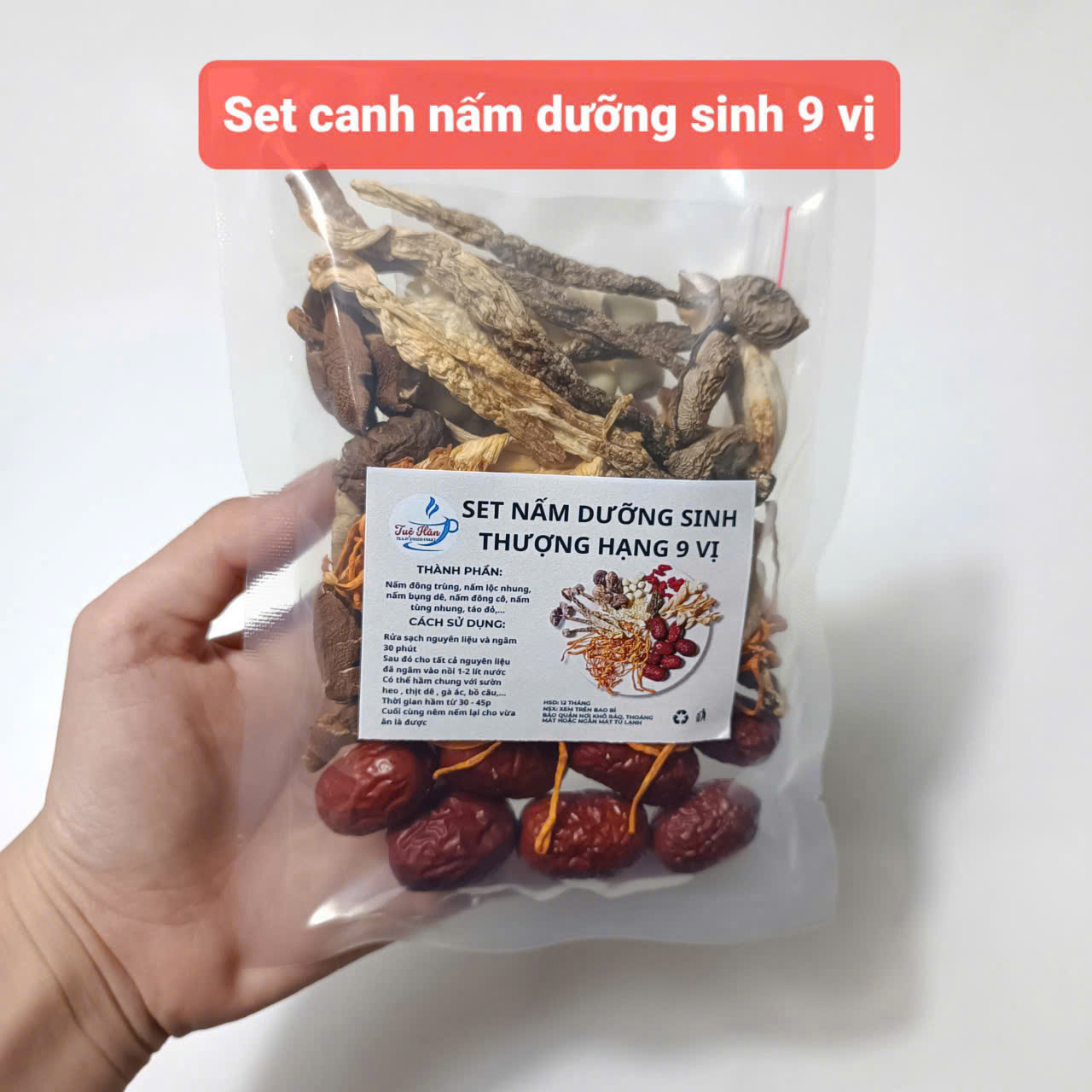 Set canh nấm dưỡng sinh 12 vị